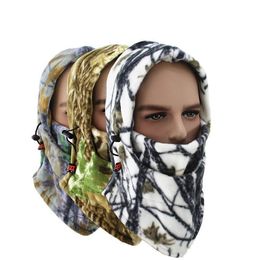 Cycling Caps Winter outdoor camouflages multi-functional fleece head cover CS hat Camouflage hat windproof riding hood