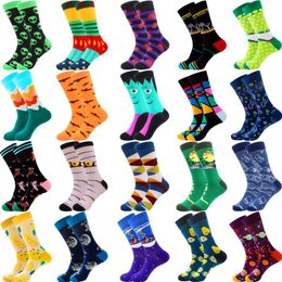 Men's Socks Unisex Happy Retro Design Men Funny Basketball Crew Skateboard Harajuku Women Cotton Sock Male Female