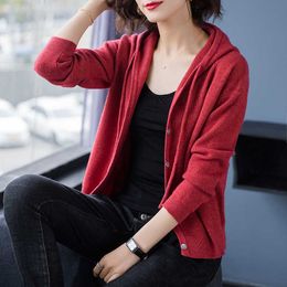 Short Crop Cardigans for Women V neck Casual Knit Jackets Button Up Knit Cardigans Outwear Sweaters Cashmere Knitcoat 210604