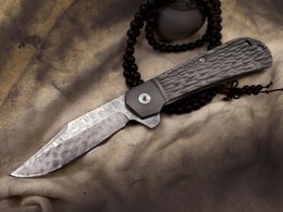 BM 15080-2 Damascus CNC Crooked River Folding Knife 4.00" S30V Clip Point Blade titanium alloy Handles BM10580 940 943 Knives