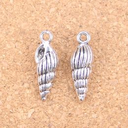 60pcs Antique Silver Bronze Plated conch shell Charms Pendant DIY Necklace Bracelet Bangle Findings 24*8mm