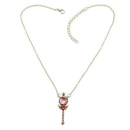 Bohemia Fashion Gold Alloy Rhinestone Star Key Heart-shaped Pendant Necklaces For Women Wedding Party Neck Chain Jewellery Gift