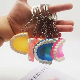 Car Denture Design Keychain Small Resin Pendant Creative Simulation Doctor Nurse Fashion 1 Piece Anime Keychain G1019