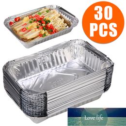 bbq foil trays UK - 30pcs Recyclable Aluminum Foil Grease Drip Pans Grill Catch Tray Catch Pans Liner Trays BBQ Accessories Factory price expert design Quality Latest Style Original