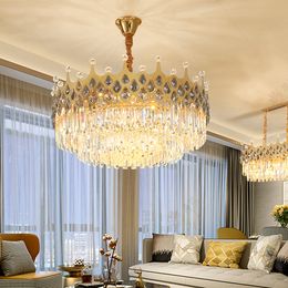 Romantic Princess K9 Crystal Chandelier LED Light American Modern Crown Chandeliers Lights Fixture Newlook Design Hanging Lamps Dia60cm 80cm 100cm