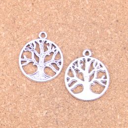 52pcs Antique Silver Bronze Plated peace tree Charms Pendant DIY Necklace Bracelet Bangle Findings 23mm