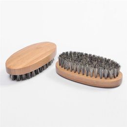Natural Boar Bristle Beard Brushes For Men Bamboo Face Massage That Works Wonders To Comb Beards RRD6803