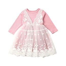 Baby Girl Dress Kids Party Dresses For Girl Children Girls Clothes Long Sleeve Crochet Lace Tutu Little Princess White Vestidos Q0716
