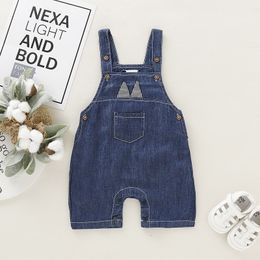 Baby Clothing Boys Girls Jeans Overalls Shorts Toddler Kids Denim Rompers Cute Solid Pants Summer Bib Clothes 210317