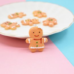 Cute Simulation Biscuit People Resin Charms Patch For Jewelry Making Fashion Earring Pendant Keychain Floating Craft