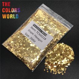 TCM0218 Gold Color Metallic Luster Hexagon Shape Glitter Nail Art Decoration Makeup Face Paint Henna Handwork Material DIY