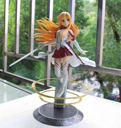 sao swords UK - 21cm Japanese Anime KOTOBUKIYA ASUNA Aincrad 1 8 Painted PVC Action Figure Toy SWORD ART ONLINE SAO Collectible Model Doll Gift AA220311