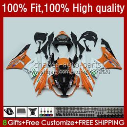 OEM Body For KAWASAKI NINJA ZX600C ZX 6R 600 CC 6 R 636 2009 2010 2011 2012 13No.97 ZX600 ZX636 ZX-6R 2009-2012 ZX-636 600CC ZX6R 09 10 11 12 Injection Fairing orange white