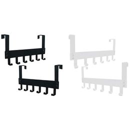 Hooks & Rails Over The Door Hanger - 2 Packs Hooks, 6 Sturdy Metal For Hanging