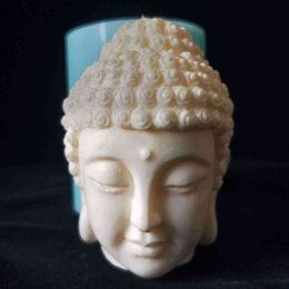 3D Buddha Head Candle Mould Silicone Mould for Candle DIY Handmade Resin Mould 211110