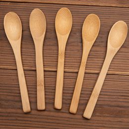 13.2*2.2cm Handmade Natural Bamboo Soup Ice Cream Mini Spoons Party Home Kitchen Dining Bar Supplies For Kids