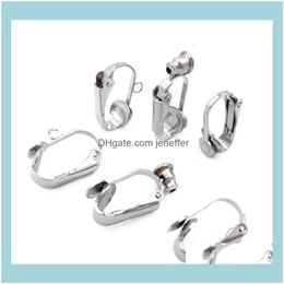 Charm Jewelryfactorybzu4No Hole Ear Clip Hook 316L Medical Stainless Steel French Earrings Drop Delivery 2021 4Rekd