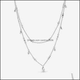 Chains Necklaces & Pendants Jewelry 100% 925 Sterling Sier Layered Necklace Cascade Of Drops Fit European And Charms Fine Gift Drop Delivery