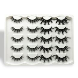 5D Mink Eyelashes Eyelash Eye makeup 3D False lashes Soft Natural Long Thick 10 Pairs Beauty Makeup Tools