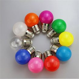 10pcs E27 B22 LED 다채로운 전구 진짜 전원 마키 문자열 LED 구면 전구 거실 침실 레드 블루 그린 Bombilla 장식