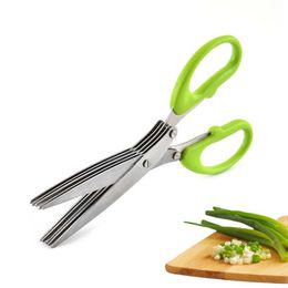 50pcs Stainless Steel 5 Layers Kitchen Scissor Cooking Tools Accessories Knives Sushi Shredded Scallion Onion Cut Herb 5-Layer Spices Scissors