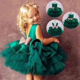 Christmas Infantil Flower Dress For Girls 1st Birthday Party Wedding Lace Tutu Girl Dress Baby Girl Princess Vestido Costume G1129