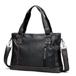 Fashion Trend Men's Handbag Shoulder Bag Diagonal Business Computer Black Briefcase Blue Classic1