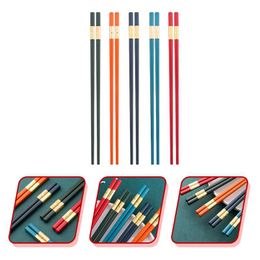 Chopsticks 5 Pairs Reusable Non-slip Heat-resistance