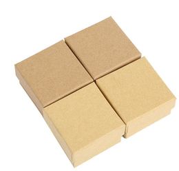 2021 7*7*3cm Gift Kraft Box Jewelry Boxes Blank Package Carry Case Cardboard