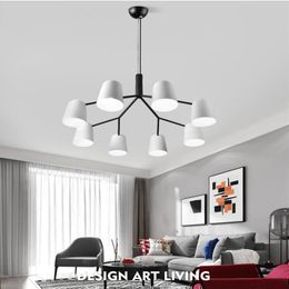 Pendant Lamps 3/6/8/10 Heads Loft Italy Designer Led Chandelier Modern Romantic Mater Room White Wrought Iron Dinner Lamp Metal