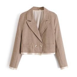 Chic long sleeve women blazer jacket Single Breasted office ladies short Casual streetwear female outwear tops coat 210430