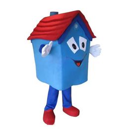 Festival Dress Blue House Mascot Costume Halloween Christmas Fancy Party Dress Advertising Leaflets Clothings Carnival Unisex Adults Outfit