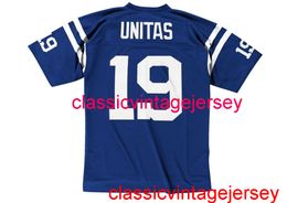 Stitched Men Women Youth Johnny Unitas Blue 1967 Jersey Embroidery Custom Any Name Number XS-5XL 6XL