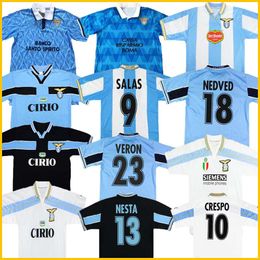 Lazio Retro 1989 1990 1991 1992 1999 2000 2001 maison de football Nedved SIMEONE SALAS NESTA GASCOIGNE loin le football chemise VERON CRESPO NESTA NEDVED Crespo