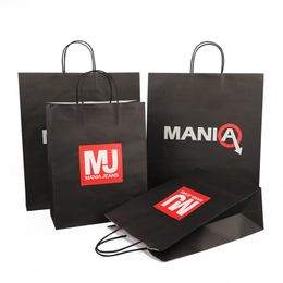Wholesale Custom paper bag Printed With Your Own Logo White Brown Kraft Shopping BagS