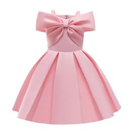 Kids Girls Princess Christmas Dress Bow Elegant Wedding Birthday Party Formal 2021 Baby Dresses