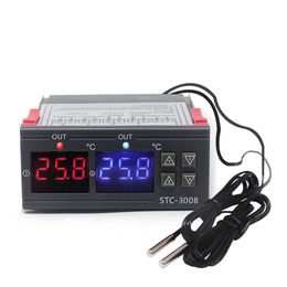 Digital Incubator Thermostat Temperature Controller Two Relay Output Thermoregulator 10A Heating Cooling STC-3008 STC-1000 210719