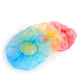 Colourful Disposable Shower Caps Bathing Hotel One-Off Elastic Shower Cap Clear Hair Salon Bathroom Products