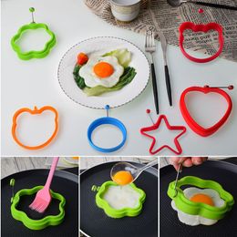 Round Heart-shape Fried eggs mould Pancake Egg Tools five-pointed star Silicone Egg-Ring Molds Kitchen Cooking Tool Baking Accessory T9I001751