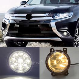 LED Fog Light Headlight for Mitsubishi Outlander 2016-2019 Halogen Fog Lamp Cover Grille Bezel Harness Switch Kit