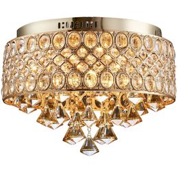 New crystal round French gold romantic luxury chandelier living room lights hotel creative home bedroom ceiling lamp for home
