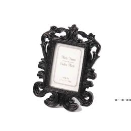 Victorian Style Resin White&Black Baroque Picture/Photo Frame Place Card Holder Bridal Wedding Shower Favours Gift LLA10427