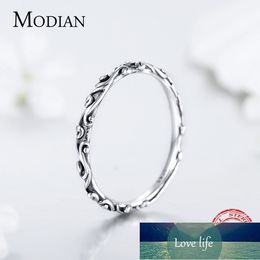 Vintage Pattern Modian 100% Real 925 Sterling Stackable Classic Finger Ring For Women Fashion Wedding Christmas