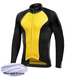 MAVIC Team Mens Winter thermal Fleece Cycling Jersey Long Sleeve Racing Shirts MTB Bicycle Tops Bike Uniform Outdoor Sportswea S21042971