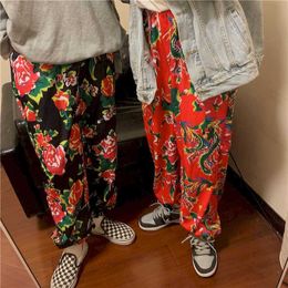 Ethnic Clothing Northeast China Big Flower Pants Peony Female Boom Street Trousers Hiphop Leggings Lovers Student Trend