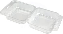 Wholesale Plastic Clamshell Takeout Trays Dessert Containers Hinged Food Container Disposable to Go Boxes for Salads Pasta Sandwiches KD1