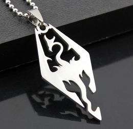 Fashion men and women stainless steel Pterosaur Pendant titanium Jewelry Free choice bead Necklace Leather rope Cross chain
