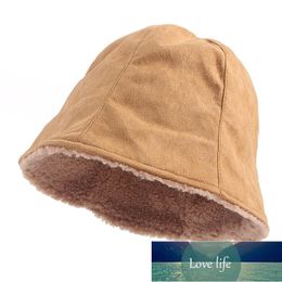 Thick Lamb Wool Bucket Hat Women Winter Autumn Warm Faux Fur Fisherman Cap Scarf Suit Women's Hats Factory price expert design Quality Latest Style Original Status