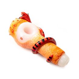 Cool Colorful Snake Eye Decorate Pipes Pyrex Thick Glass Smoking Tube Handpipe Portable Handmade Dry Herb Tobacco Oil Rigs Filter Bong Cigarette Holder DHL Free