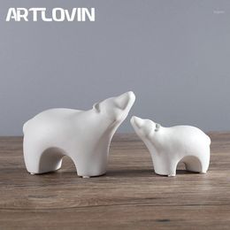 Decorative Objects & Figurines Matte Abstract Polar Bear Creative Bird Animal Black White Figurine Friendly Ceramic Home Decoration Ornament